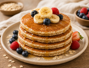 Hotcakes de avena y plátano